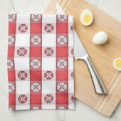 Red White Italiaanse tablet print Napkin Theedoek (Quarter Fold)