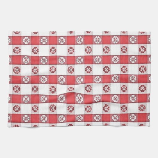 Red White Italiaanse tablet print Napkin Theedoek (Horizontaal)
