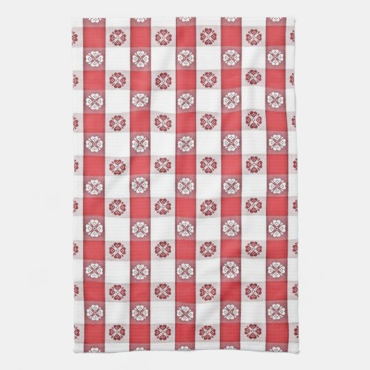 Red White Italiaanse tablet print Napkin Theedoek (Verticaal)