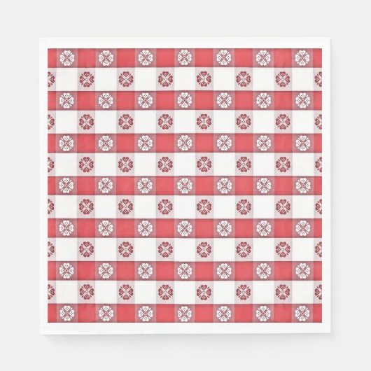 Red White Italy Tablecloth Print Paper Napkin Servet (Voorkant)