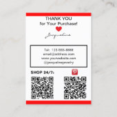 Red White Jewelry Earrings Display QR Codes Visitekaartje (Achterkant)