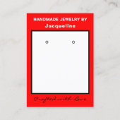 Red White Jewelry Earrings Display QR Codes Visitekaartje (Voorkant)