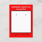 Red White Jewelry Earrings Website QR Code Visitekaartje (Voorkant)