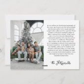 Red & White Joy Kalligrafie Foto Kerst Kaart (Achterkant)