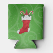 Red White Kerstmis houdt Gnome Holly Green Blikjeskoeler (Voorkant)