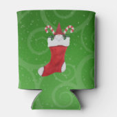 Red White Kerstmis houdt Gnome Holly Green Blikjeskoeler (Achterkant)