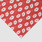 Red White Kiss Lips Flirty Love Valentine's day Tissuepapier (Detail)