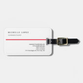 Red White klassiek elastisch bedrijf Bagagelabel (Voorkant horizontaal)