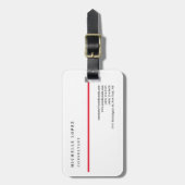 Red White klassiek elastisch bedrijf Bagagelabel (Voorkant verticaal)