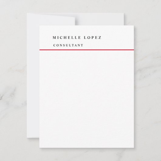 Red White klassiek elastisch bedrijf Notitiekaartje (Voorkant)