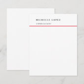 Red White klassiek elastisch bedrijf Notitiekaartje (Voorkant / Achterkant)