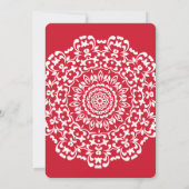Red White Lace Wedding Script Foto Hartelijk dank Bedankkaart (Achterkant)