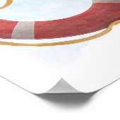 Red White Lifebuoy Life Preserver Nautical Ocean Poster (Hoek)