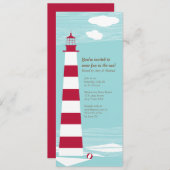 Red White Lighthouse Party nodigt uit Kaart (Voorkant / Achterkant)