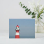 Red White Lighthouse Post Card Briefkaart (Staand voorkant)
