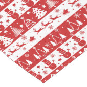 Red White Line Art Silhouette Kerst Afbeeldingen Medium Tafelloper (Hoek)