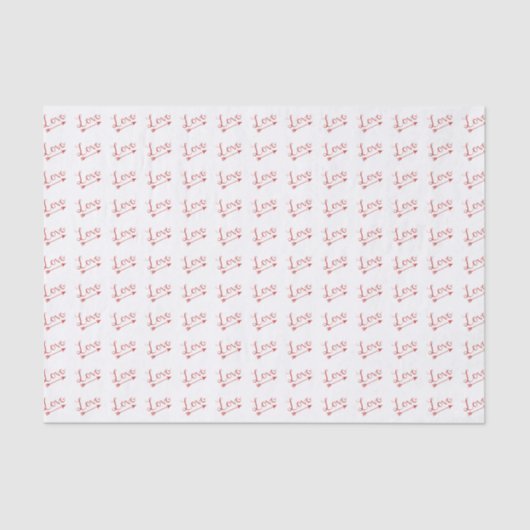 Red & White Love Arrow-Valentijnsdag Tissuepapier (Voorkant)