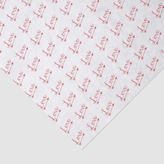 Red & White Love Arrow-Valentijnsdag Tissuepapier (Detail)
