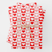 Red White Love harten Valentijnsdag Inpakpapier Vel (In situ)