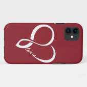 Red & White Love Heart iPhone Case (Achterkant (horizontaal))