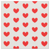Red White Love Hearts Pattered Stof (Close Up)