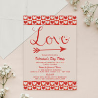 Red & White Love Hearts Valentijnsdag Party