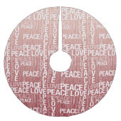 Red White Love Peace Kerstboom Rok (Voorkant)