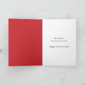 Red & White Love Typography Happy Valentine's Day Kaart (Binnen)