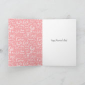 Red White Love Typography Pattern Happy Valentine Feestdagen Kaart (Binnen)