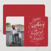 Red White Merry Alles Happy Altijd Holiday Kaart (Voorkant / Achterkant)