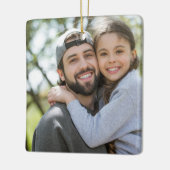 Red White Merry Bright kerstseizoen Foto Keramisch Ornament (Links)