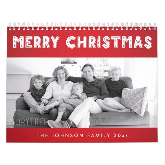 Red White Merry kerst — Aangepaste kalenders Kalender (Hoes)