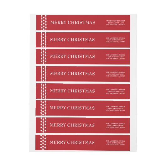 Red White Merry kerstfeestdag (Vel)