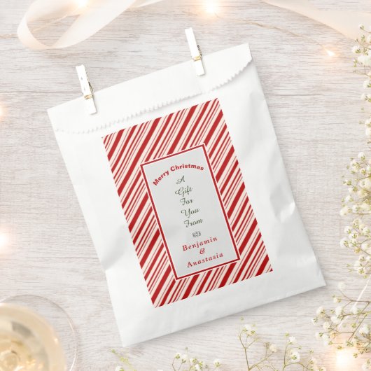 Red White Merry kerstfeestjes personaliseren Bedankzakje (Geknipt)