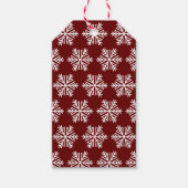 Red White Modern Snowflake Christmas Pattern Cadeaulabel (Voorkant)