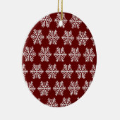 Red White Modern Snowflake Christmas Pattern Keramisch Ornament (Rechts)