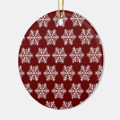 Red White Modern Snowflake Christmas Pattern Keramisch Ornament (Links)