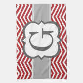 Red White Monogram Letter G Chevron Theedoek (Verticaal)