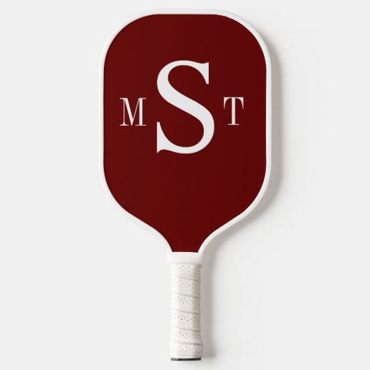 Red White Monogram op maat Pickleball Paddle (Voorkant)
