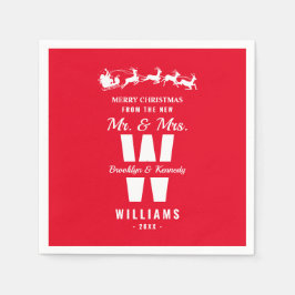 Red White Monogram Pas getrouwd Mr. en Mrs. Servet