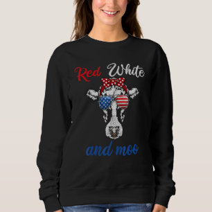 Red White & Moo 4 juli Kleding USA Patriottisch Trui