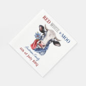 Red White Moo 4 juli Patriottische Koe Servet (Hoek)