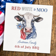 Red White Moo 4 juli Patriottische Koe