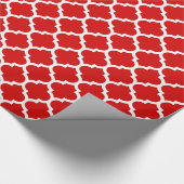 Red White Moroccan Quatrefoil Pattern #5 Cadeaupapier (Hoek)