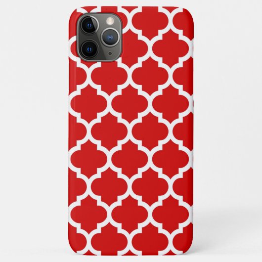 Red White Moroccan Quatrefoil Pattern #5 Case-Mate iPhone Case (Achterkant)