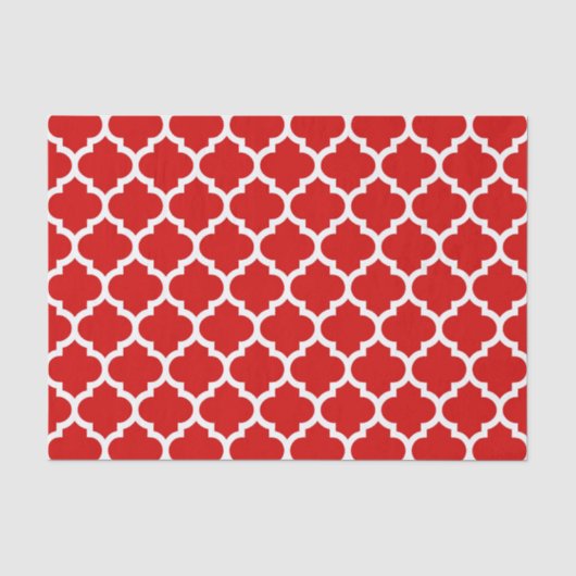 Red White Moroccan Quatrefoil Pattern #5 Tissuepapier (Voorkant)