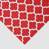 Red White Moroccan Quatrefoil Pattern #5 Tissuepapier (Detail)