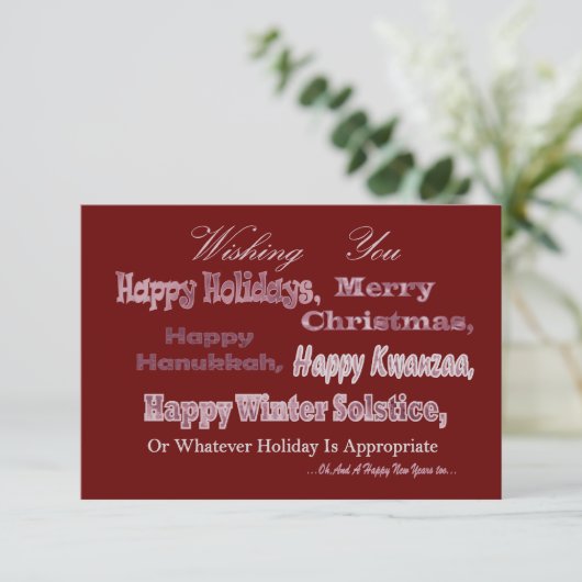 Red White Multi Holiday Kaart (Staand voorkant)