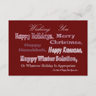 Red White Multi Holiday Kaart