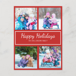 Red White Multi Photo kerstfeestay Greep Briefkaart